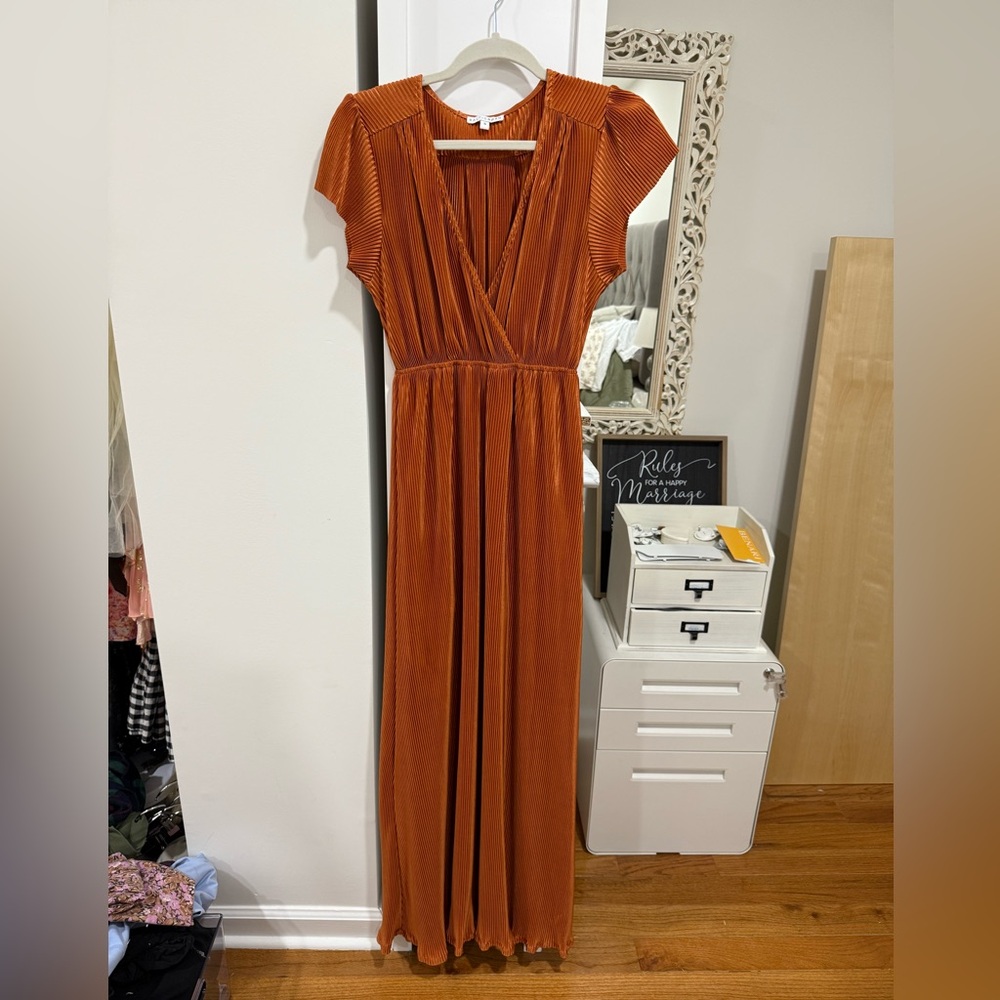 Baltic Born Athena Orange Flutter Sleeve Maxi Dress